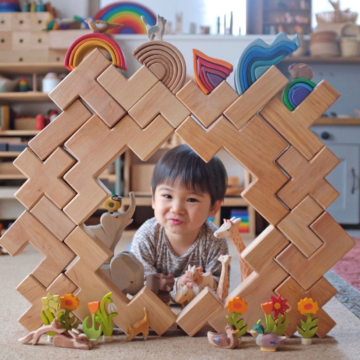 Grimm's Stairway Building Set Natural