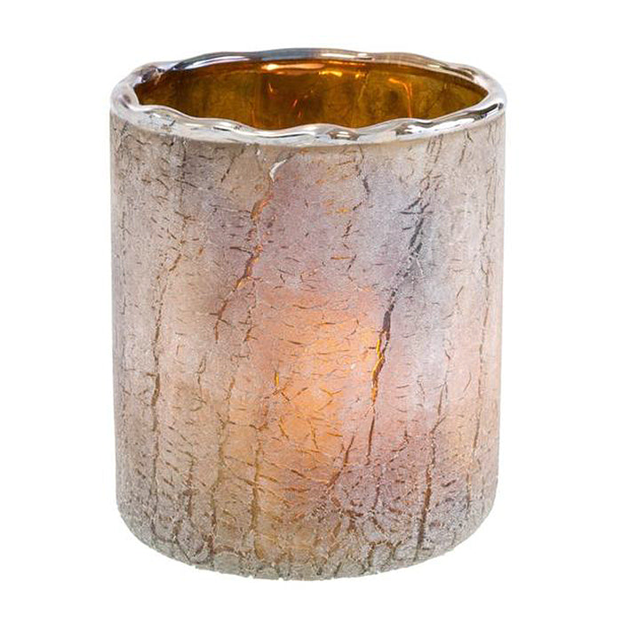 Silver frosted glass votive.