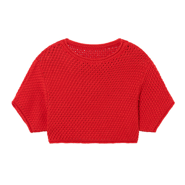Little Creative Factory Child Kawaii Cropped Sweater Red