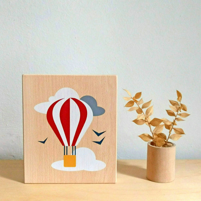 Lubulona Wooden Art Piece Hot Air Balloon