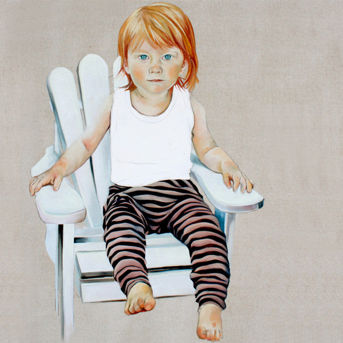 Commissioned coloured painting of a child by Elizabeth Dyer.