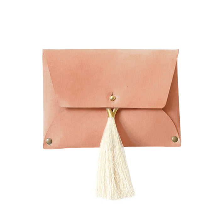 Materials + Process Tahlia Clutch Natural With Tassel