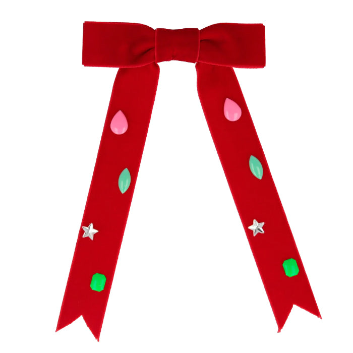 Meri Meri Christmas Small Bow Hair Clip Red