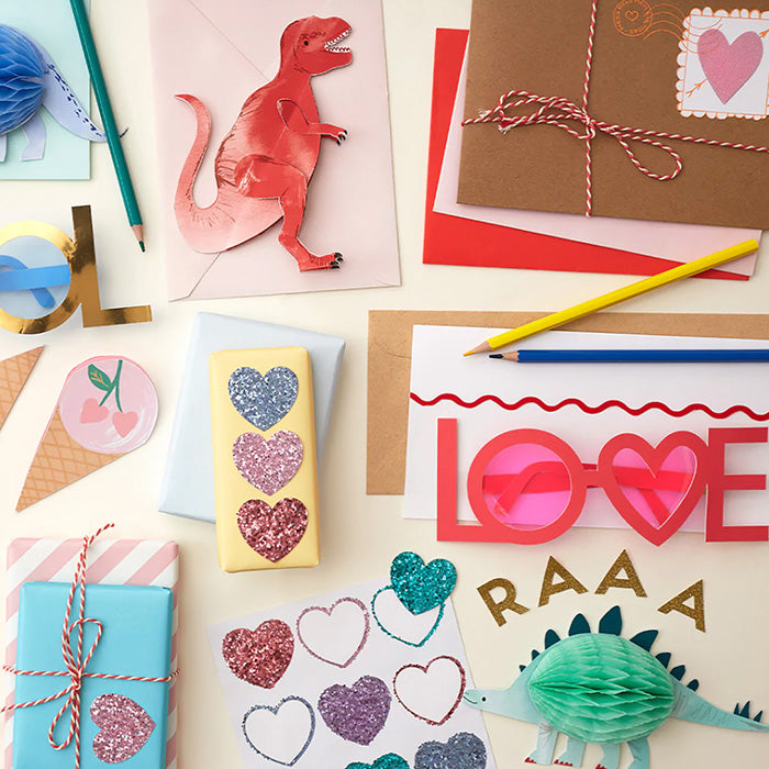 Meri Meri Rainbow Glitter Heart Stickers