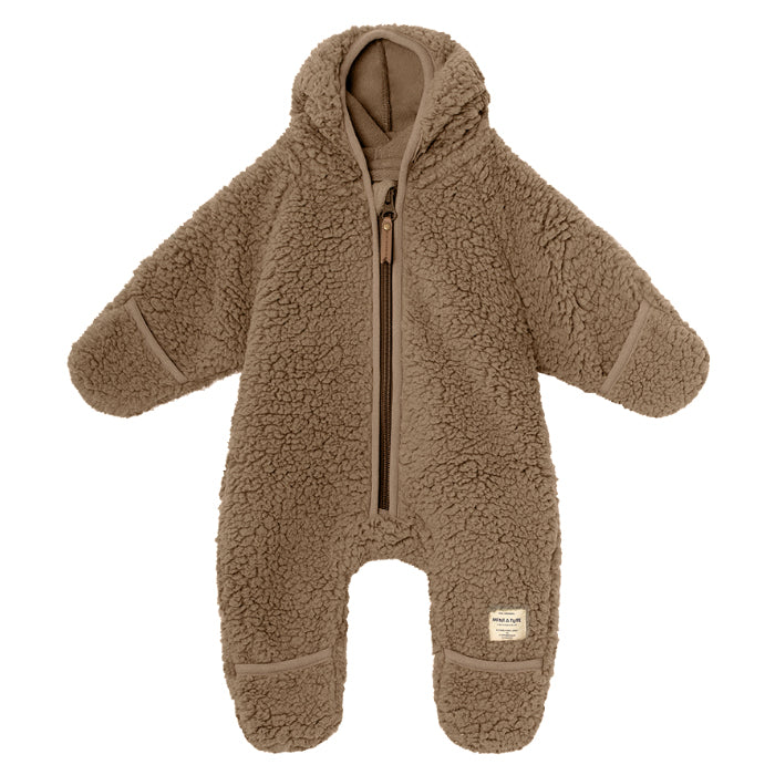 Mini A Ture Baby Adel Teddyfleece Jumpsuit Morel Grey