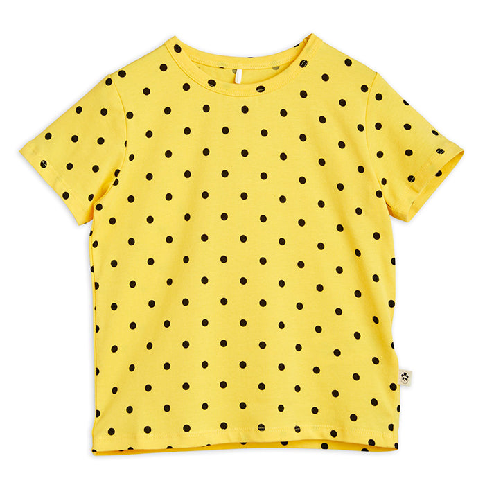 Mini Rodini Child Polka Dot Short Sleeve T-Shirt Yellow