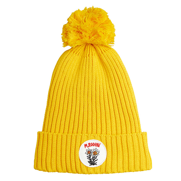 Mini Rodini Baby And Child Edelweiss Pompom Hat Yellow