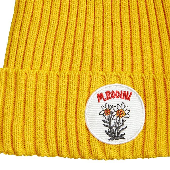 Mini Rodini Baby And Child Edelweiss Pompom Hat Yellow