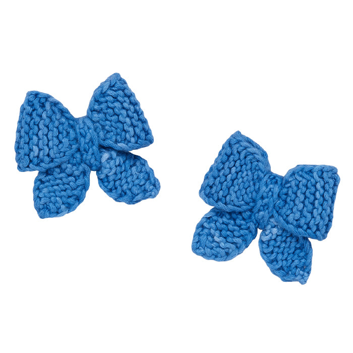 Misha & Puff Child Set Of Two Baby Puff Bows Nile Blue