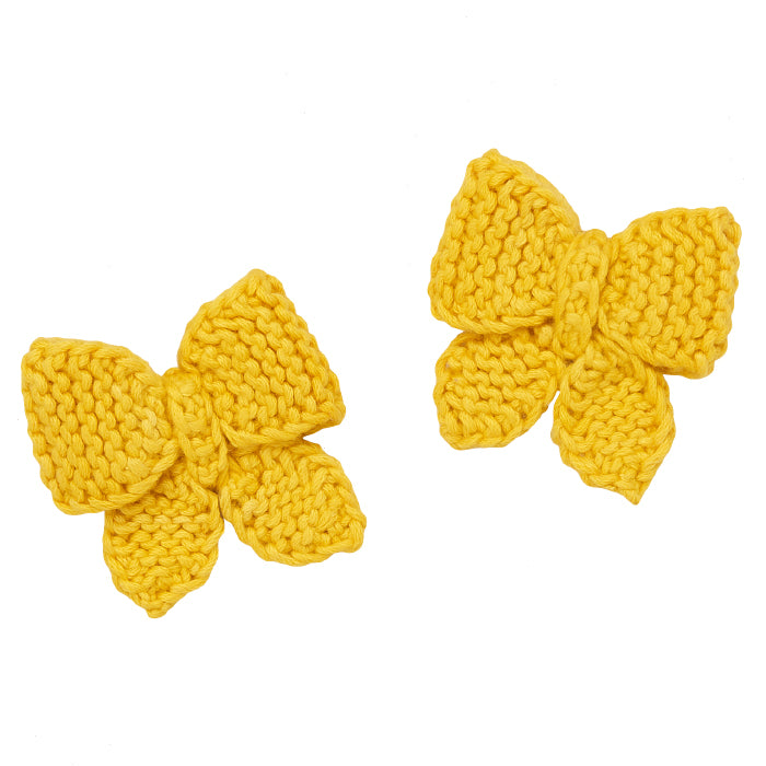Misha & Puff Child Set Of Two Baby Puff Bows Tide Zest Yellow