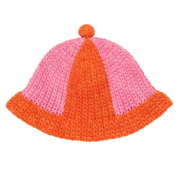 Misha & Puff Child Crochet Beach Hat Poppy Orange