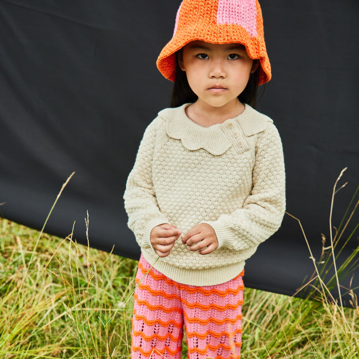 Misha & Puff Child Crochet Beach Hat Poppy Orange - Advice from a