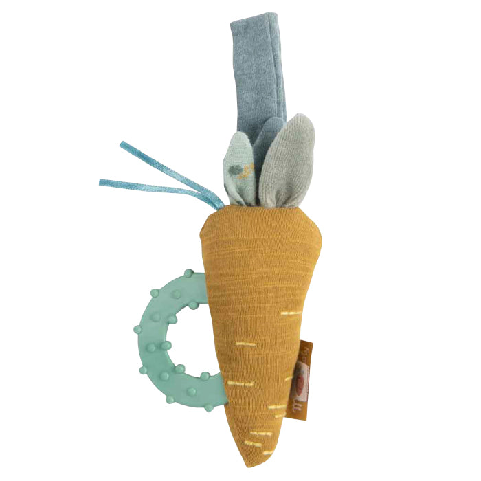 Moulin Roty Trois Petits Lapins Carrot Teething Rattle