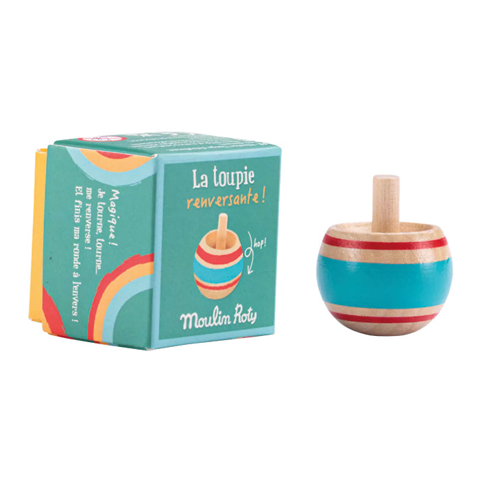 Moulin Roty Les Petites Merveilles Wooden Spinning Top Blue