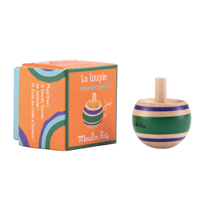 Moulin Roty Les Petites Merveilles Wooden Spinning Top Green