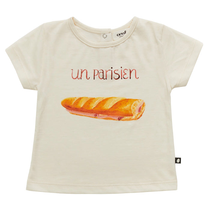 Oeuf Child T-Shirt Gardenia Cream With Un Parisien Print