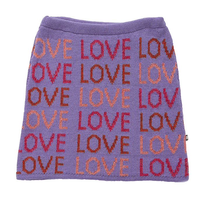 Oeuf Child Double Skirt Lilac Purple With Love Pattern
