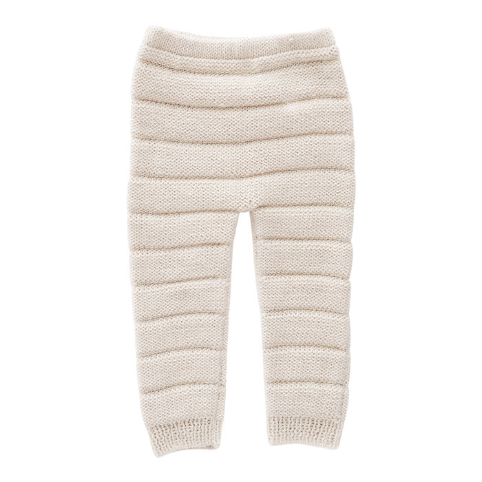 Oeuf Baby Pants With Knitted Stripes White