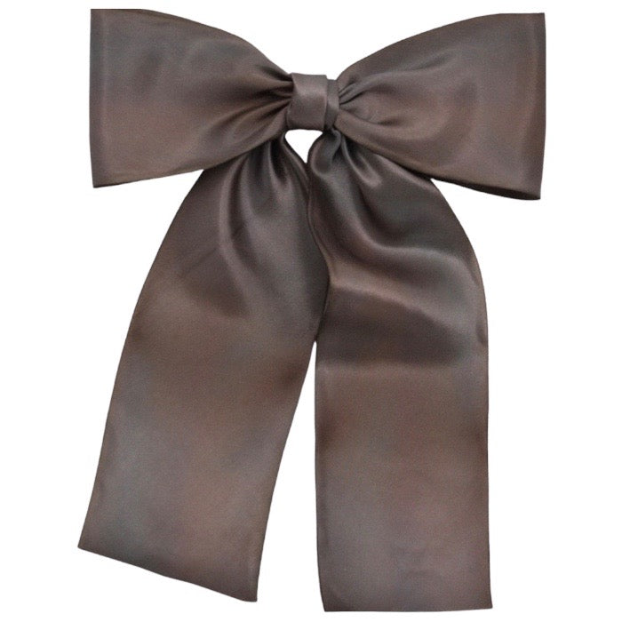 Olilia Oversized Long Silk Bow Fawn