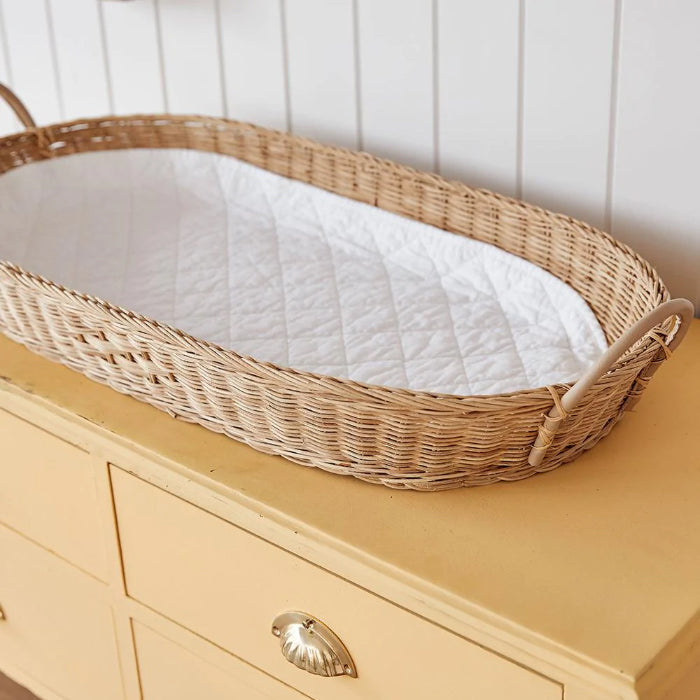 Olli Ella Bayu Baby Changing Basket With Seafoam Insert