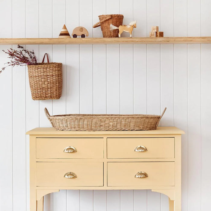 Olli Ella Bayu Baby Changing Basket With Seafoam Insert