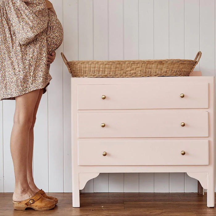 Olli Ella Bayu Baby Changing Basket With Seafoam Insert