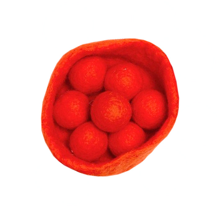 Papoose Felt Bowl And Balls Set Orange