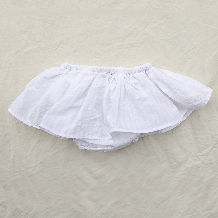 Pequeno Tocon Baby Ruffle Bloomers White