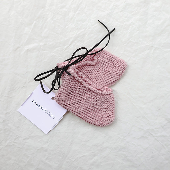 Pequeno Tocon Baby Knitted Sock Booties Pink