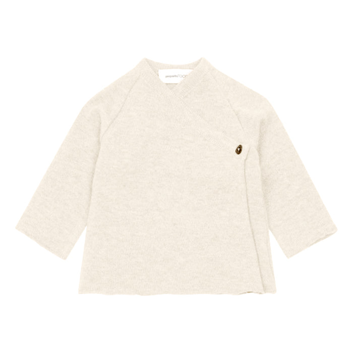 Pequeno Tocon Baby Rulo Wrap Sweater Natural Cream