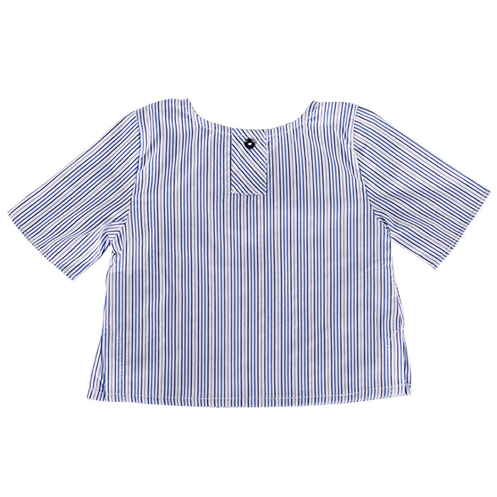 Pequeno Tocon Baby Short Sleeved Shirt Blue Stripes