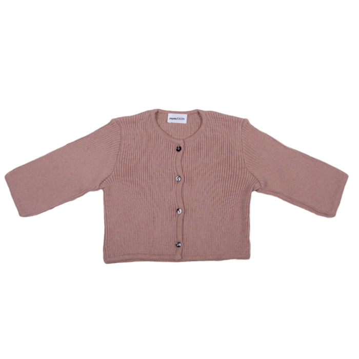 Pequeno Tocon Baby Ribbed Knit Cardigan Sweater Pink