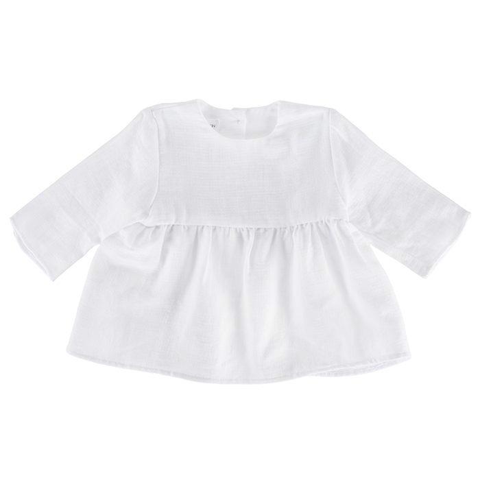 Pequeno Tocon Baby Long Sleeved Dress White