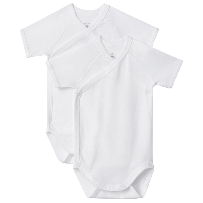 Petit Bateau Baby Set of Two Short Sleeved Bodysuits White
