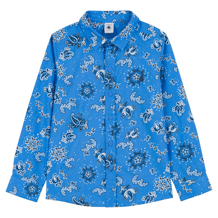 Petit Bateau Child Bingo Shirt With Blue Bandana Print