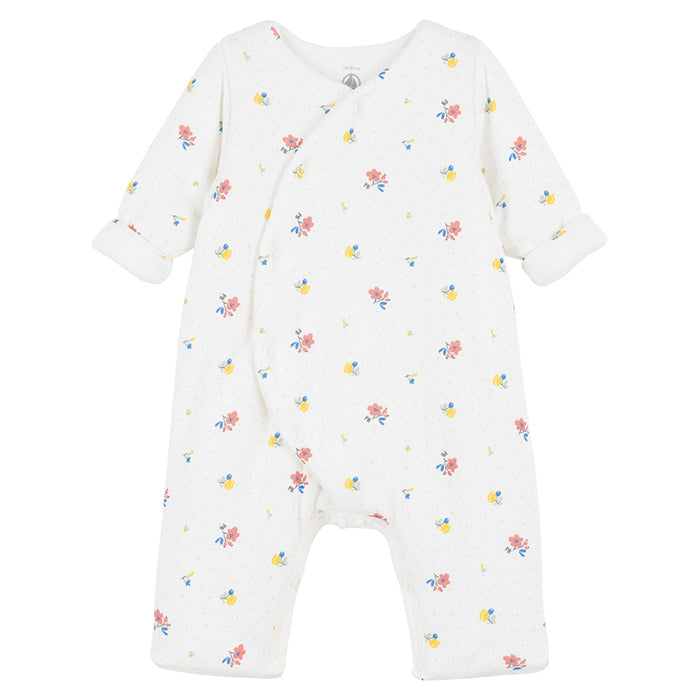 Petit Bateau Baby Bagel Pyjamas Floral Print Cream
