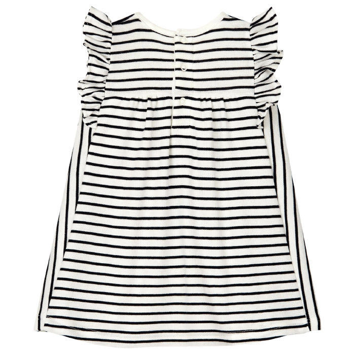 Petit Bateau Baby Backs Dress Navy Blue Stripes