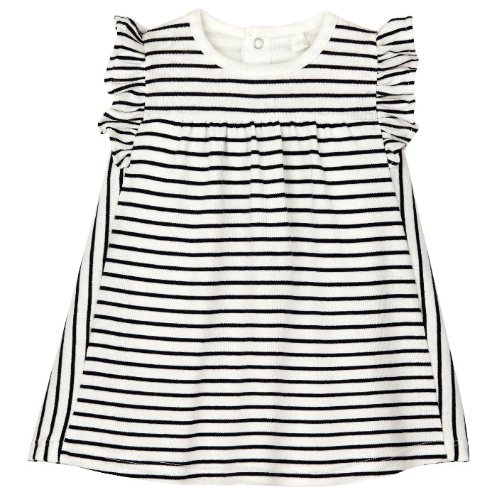 Petit Bateau Baby Backs Dress Navy Blue Stripes