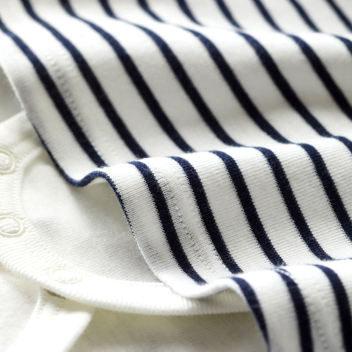 Petit Bateau Baby Backs Dress Navy Blue Stripes