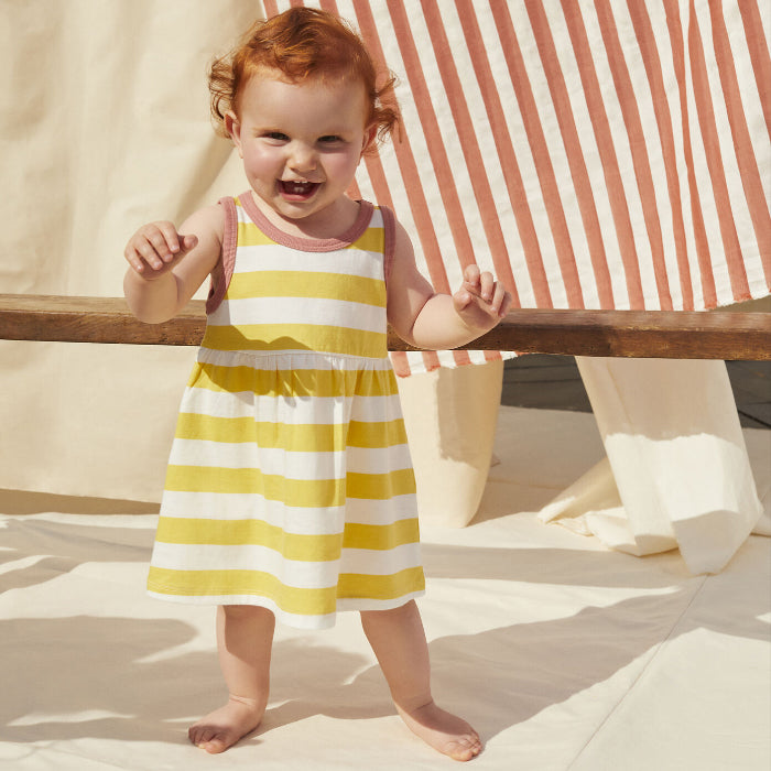 Petit Bateau Baby Tank Dress Yellow Stripes