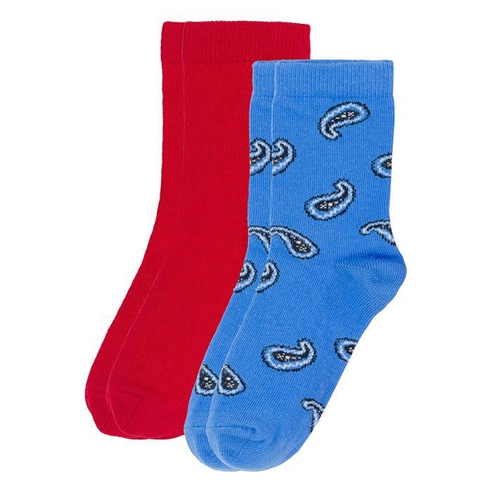Petit Bateau Child Set Of Two Socks Red And Blue