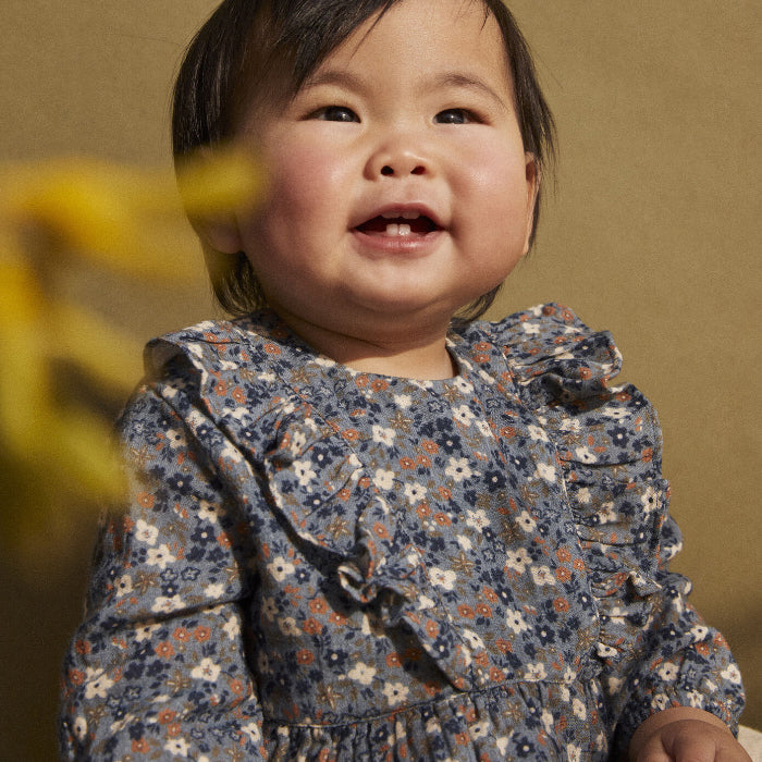Petit Bateau Baby Charmeuse Dress Rover Blue Floral