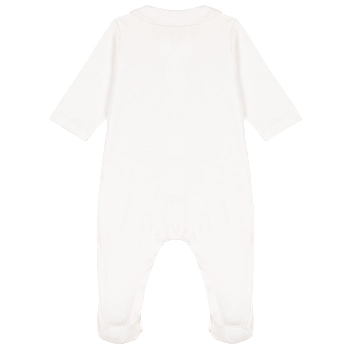 Petit Bateau Baby Collared Pyjamas With Embroidery White