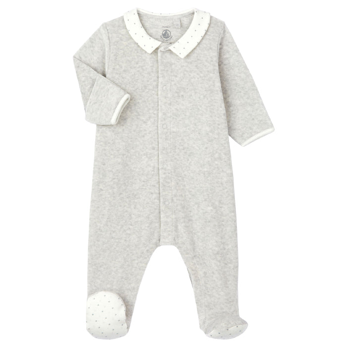 Petit Bateau Baby Collared Pyjamas Grey With Star Details Advice from a Caterpillar