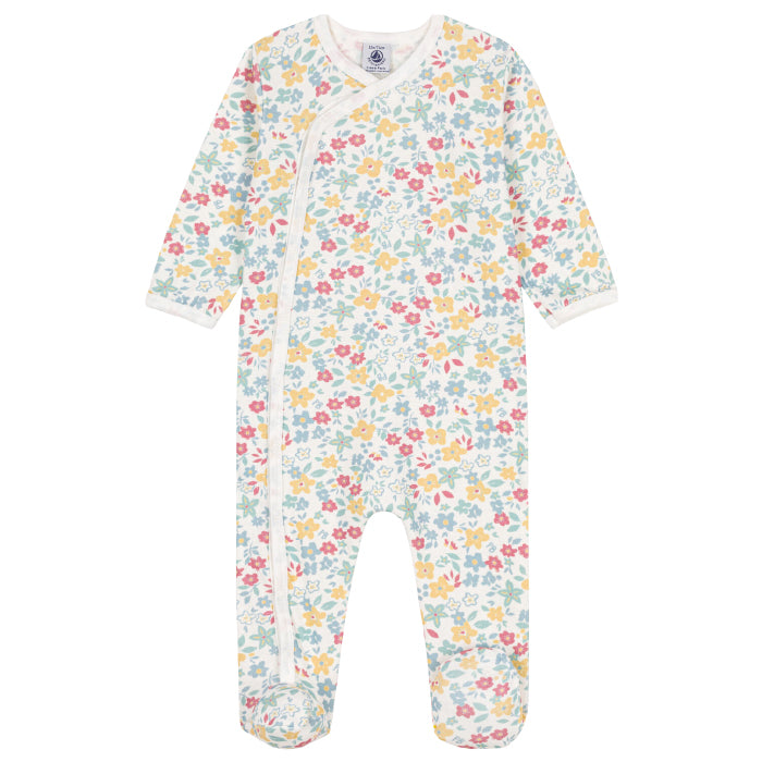 Petit Bateau Baby Pyjamas With Feet Multicoloured Floral Print