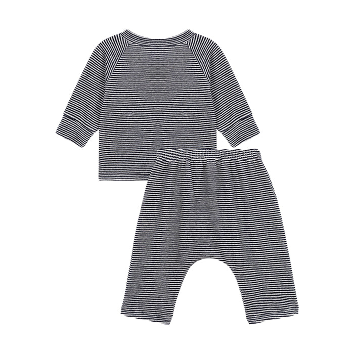 Petit Bateau Baby Two Piece Set Vintage Navy Blue Stripes