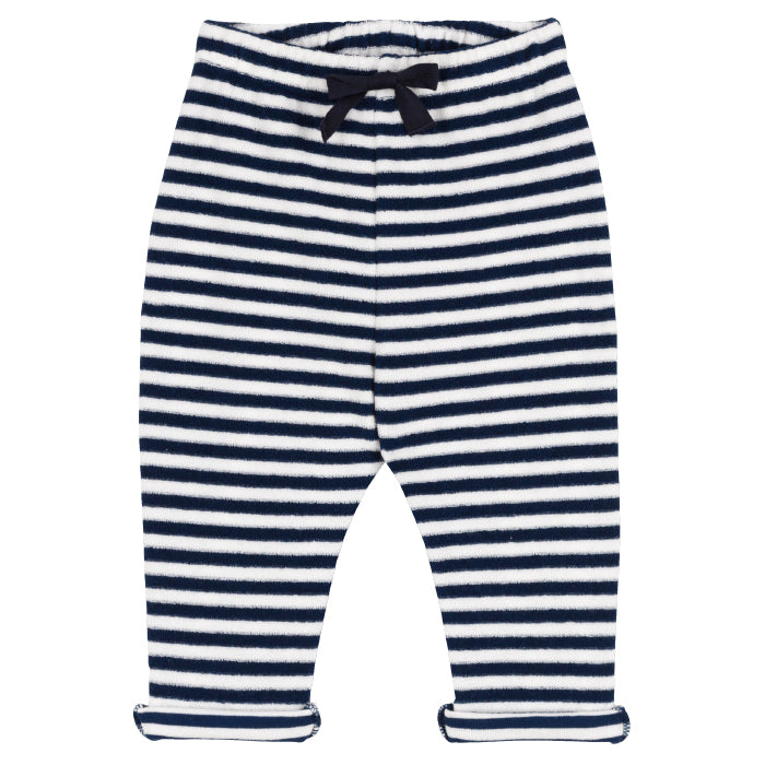 Petit Bateau Baby Pants Navy Blue Stripes