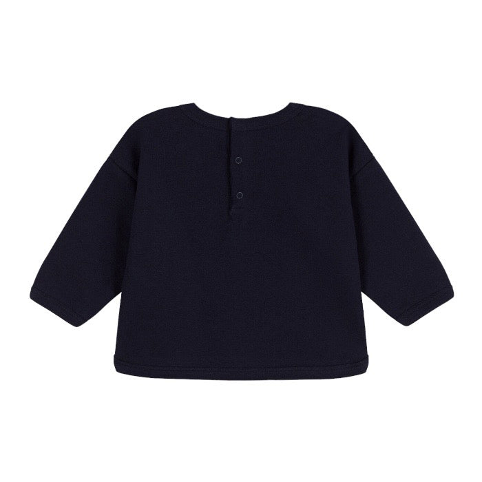 Petit Bateau Baby Fleece Sweatshirt With Petit Bateau Loves The Ocean Print Navy Blue
