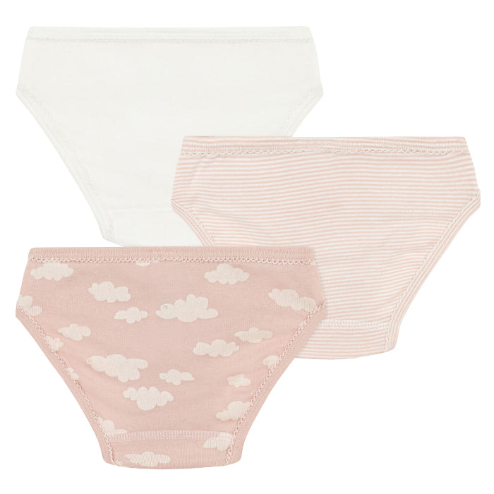 Petit Bateau Child Set Of Three Underwear Pink And White - Advice