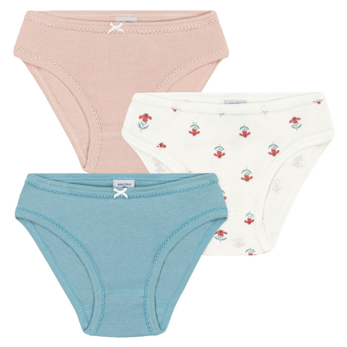 Petit Bateau Child Set Of Three Underwear Pink And Blue